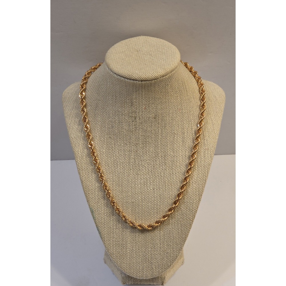 Vintage Bronze Milor Italy Chunky 6mm Rose Gold Tone Rope Necklace 20"